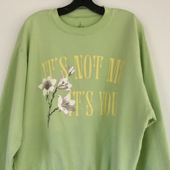 Twins Flames Floral It's Not Me It's You Crewneck Sweatshirt Grandmacore Size S - Picture 2 of 15